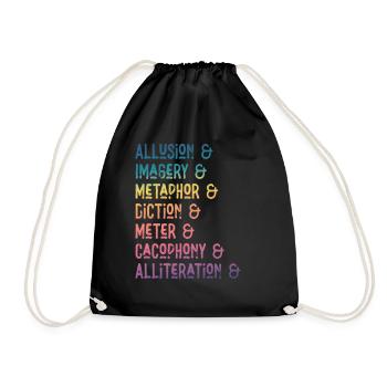 Literarische Mittel Regenbogenmontage - Turnbeutel - Schwarz - Vorne