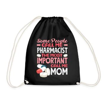 Pharmacist Mom Pharmacy Technician Mother - Drawstring Bag - black - Front