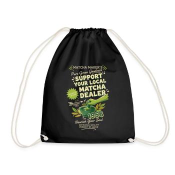 Soutenez votre revendeur local de matcha Thé vert Matcha - Sac de sport léger - noir - Devant
