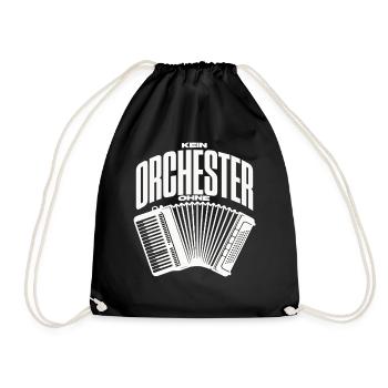 Kein Orchester ohne Akkordeon für Akkordeonspieler - Turnbeutel - Schwarz - Vorne
