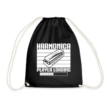Harmonica Musican Player Loading Harmonica - Drawstring Bag - black - Front