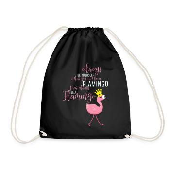 Flamingo Selbstsein: Einzigartige Botschaft - Turnbeutel - Schwarz - Vorne