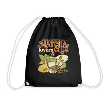 Official Matcha Lovers Club Whisk It Up Drink It - Drawstring Bag - black - Front