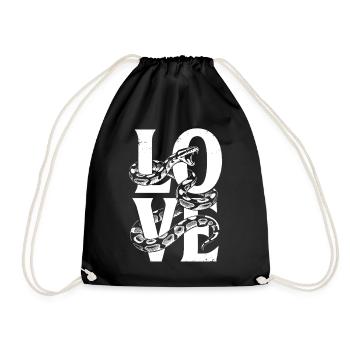 King Python Snakes LOVE Terrarium Python - Drawstring Bag - black - Front