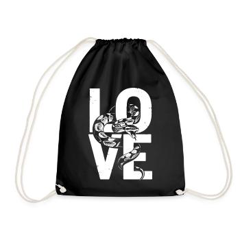 King Python Snakes LOVE Terrarium Python - Drawstring Bag - black - Front