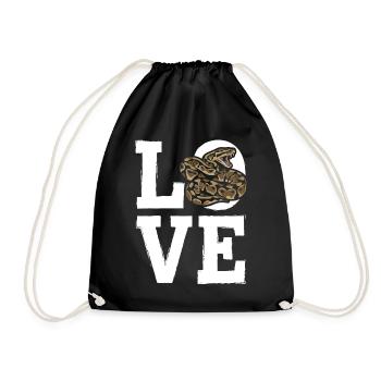 King Python Snakes LOVE Terrarium Python - Drawstring Bag - black - Front