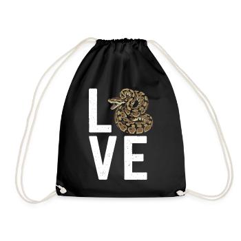 King Python Snakes LOVE Terrarium Python - Drawstring Bag - black - Front