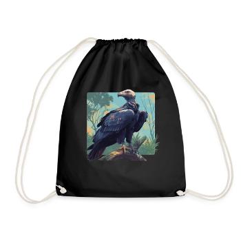 Vulture - Drawstring Bag - black - Front