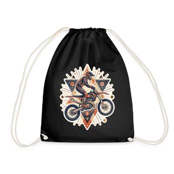 Motocross-Motorrad-Cross-Trial-Enduro-Freestyle - Turnbeutel - Schwarz - Vorne