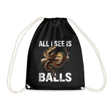 King Python Snakes Lover Terrarium Python - Drawstring Bag - black - Front