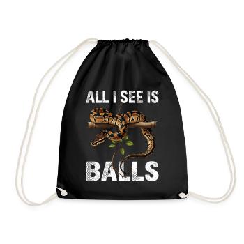 King Python Snakes Lover Terrarium Python - Drawstring Bag - black - Front