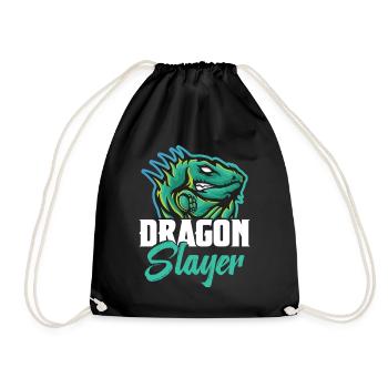 Équipement de chasse aux reptiles Chasseur de dragons Iguane lézard - Sac de sport léger - noir - Devant