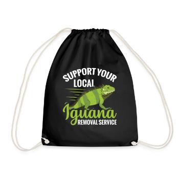  Support Your Local Iguana Removal Service Lizard - Drawstring Bag - black - Front