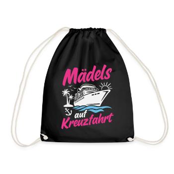 Girls on Cruise Vacation Cruise Ship - Drawstring Bag - black - Front