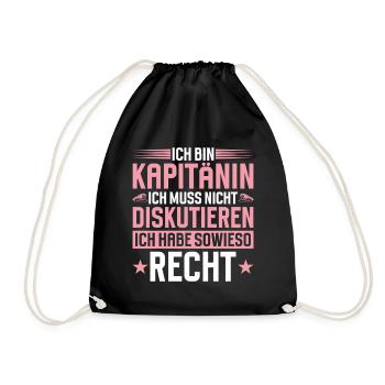 Captain's Gift Boat Sailing Funny Saying - Drawstring Bag - black - Front