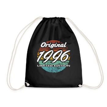 30th Birthday 1996 Gift for Men and Women - Drawstring Bag - black - Front