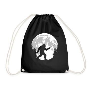 Bigfoot Fencing Silhouette - Drawstring Bag - black - Front
