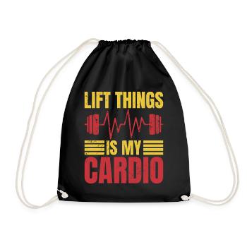 Fitness Motivation Bodybuilder Lift Is My Cardio - Turnbeutel - Schwarz - Vorne