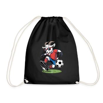 Chèvre de football cool avec des lunettes de soleil - Sac de sport léger - noir - Devant