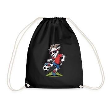 Un beau bouc de football avec des lunettes de soleil - Sac de sport léger - noir - Devant