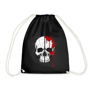 Totenkopf mit coolem Effekt - Turnbeutel - Schwarz - Vorne