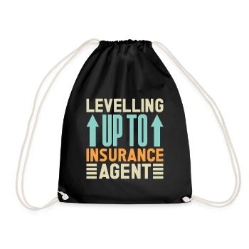 Insurance Agent Levelling Up To Funny Insurance - Turnbeutel - Schwarz - Vorne