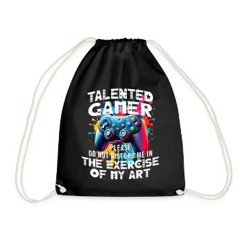 Joueur passionné de jeux vidéo console drôle - Sac de sport léger - noir - Devant