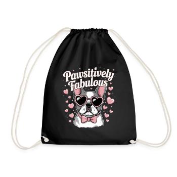 Pawsitively Fabulous French Bulldog - Drawstring Bag - black - Front