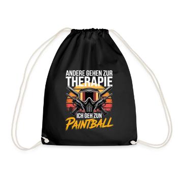 Others go to therapy I go to paintball - Drawstring Bag - black - Front