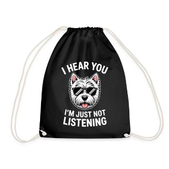 West Highland White Terrier Spruch Westie Geschenk - Turnbeutel - Schwarz - Vorne