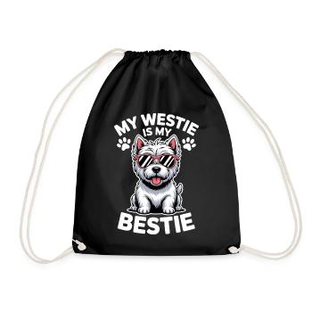 West Highland White Terrier Spruch Westie Geschenk - Turnbeutel - Schwarz - Vorne