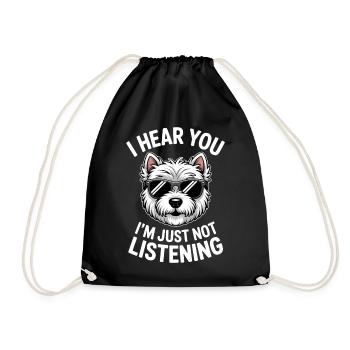 West Highland White Terrier Spruch Westie Geschenk - Turnbeutel - Schwarz - Vorne