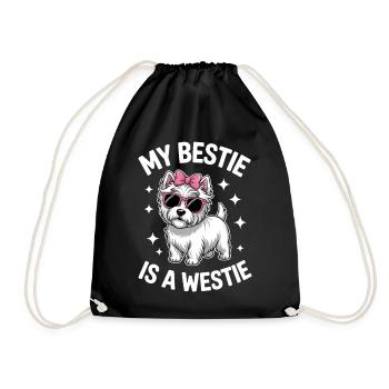 West Highland White Terrier Spruch Westie Geschenk - Turnbeutel - Schwarz - Vorne