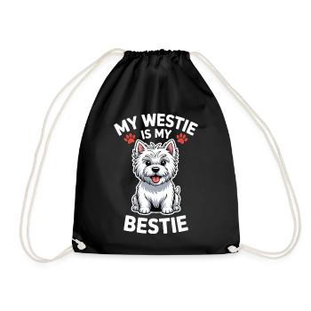 West Highland White Terrier Spruch Westie Geschenk - Turnbeutel - Schwarz - Vorne