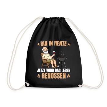Rente Grillen Leben Genießen Rentner - Turnbeutel - Schwarz - Vorne