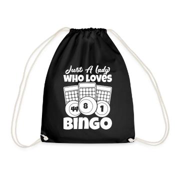 Bingo Player Just A Lady Who Loves Bingo - Drawstring Bag - black - Front