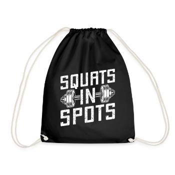 Gym Junkies Squats In Spots Calisthenics Fitness - Drawstring Bag - black - Front