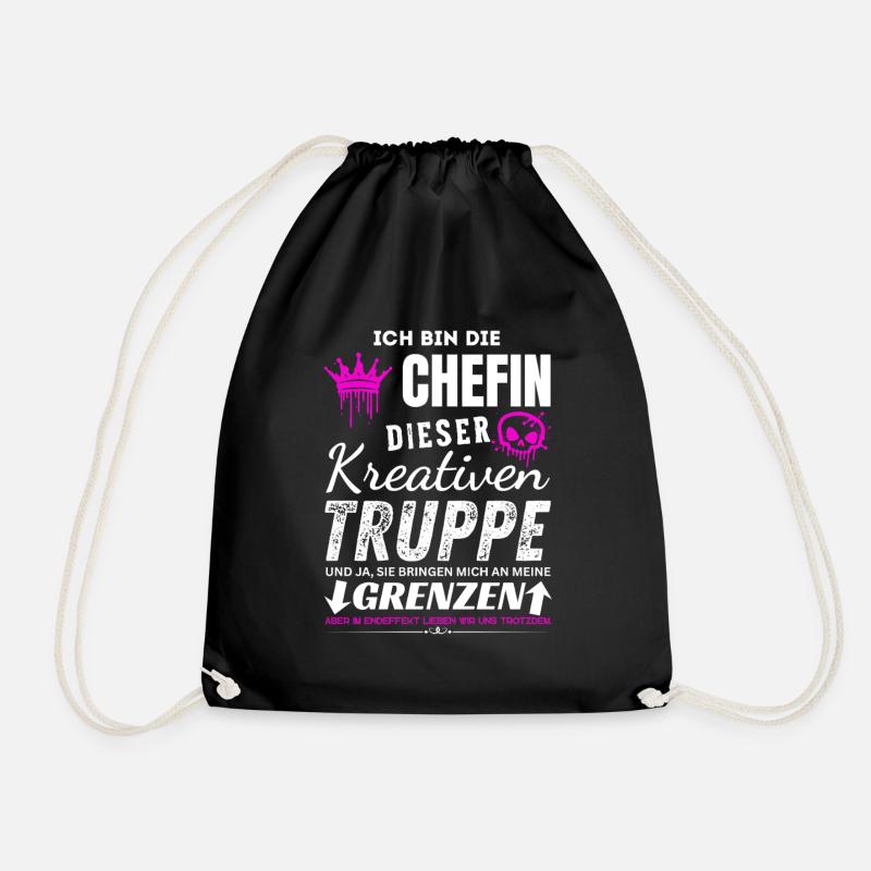 Chefin dieser Kreativen Truppe Chefin Geschenke - Drawstring Bag - black
