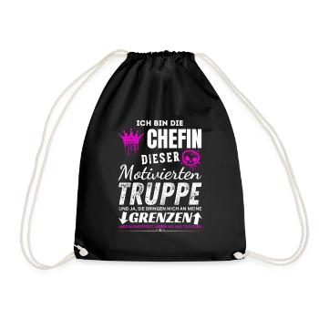 Chefin dieser Motivierten Truppe Chefin Geschenke - Turnbeutel - Schwarz - Vorne