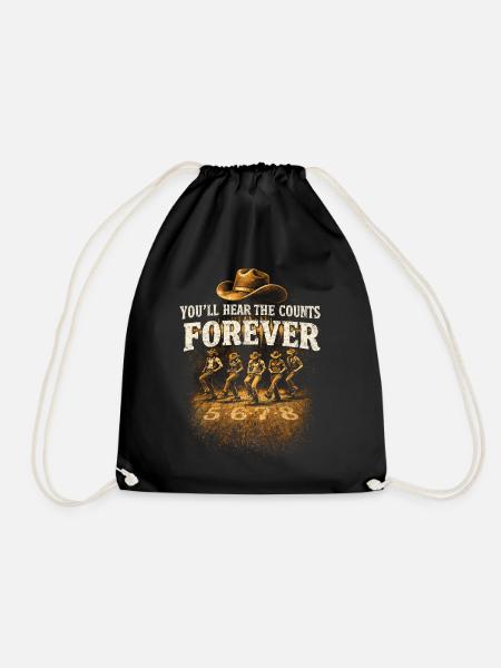 Line Dance Line Dancer Hear The Counts Forever - Drawstring Bag - black