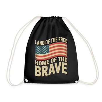 Land of the Free - USA Vintage Flag - Turnbeutel - Schwarz - Vorne