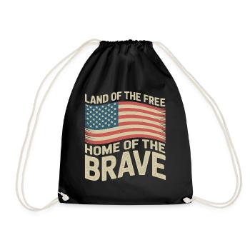 Land of the Free - USA Vintage Flag - Turnbeutel - Schwarz - Vorne