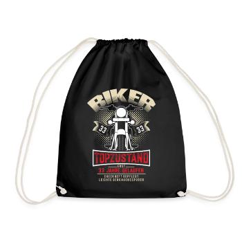 33rd Birthday Motorcyclist Motorcycle - Drawstring Bag - black - Front