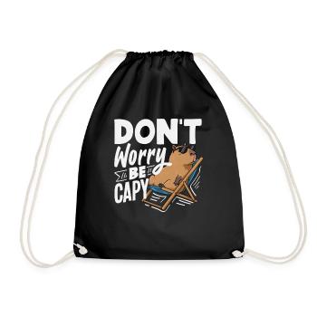 Ne t’inquiète pas, sois capybara, c’est un animal mignon et drôle - Sac de sport léger - noir - Devant
