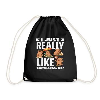 J’aime juste les capybaras, vraiment mignons, drôles - Sac de sport léger - noir - Devant