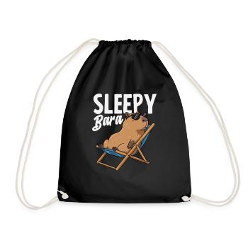 Bara Capybaras endormi Animal mignon et drôle - Sac de sport léger - noir - Devant
