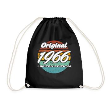 60th Birthday 1966 Gift for Men and Women - Drawstring Bag - black - Front