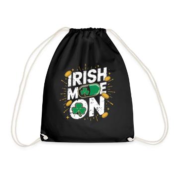 Irish Mom Shamrock Gold Fiesta - Drawstring Bag - black - Front
