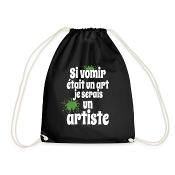 Wenn Erbrechen eine Kunst wäre, wäre ich Humorkünstler - Turnbeutel - Schwarz - Vorne