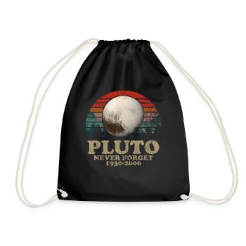 Never Forget Pluto Vintage Retro Space Design - Drawstring Bag - black - Front